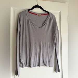 Anthropologie Bordeaux Gray Long Sleeve Women's Top - Small